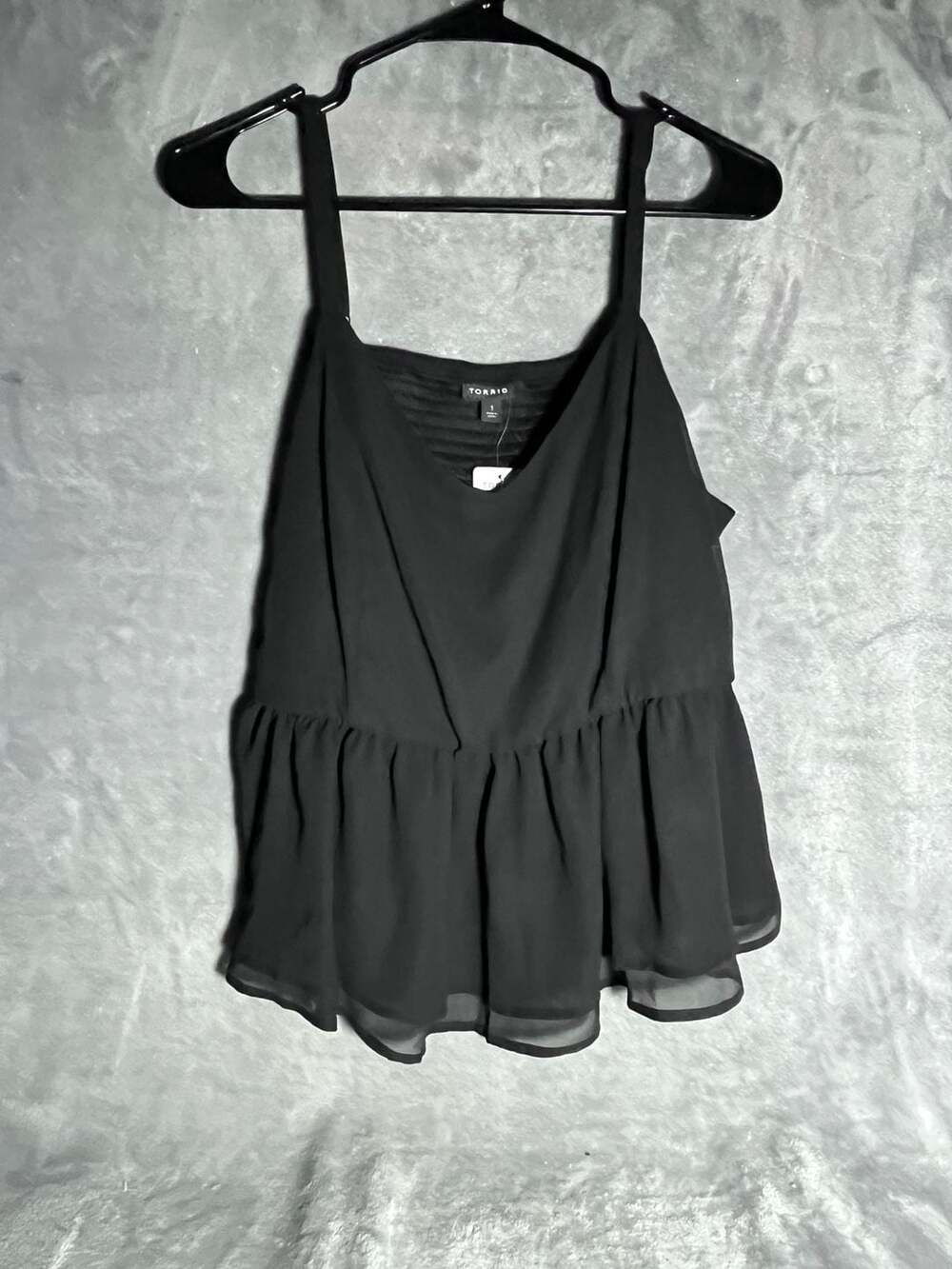 Torrid Black Chiffon Peplum Tank Top
